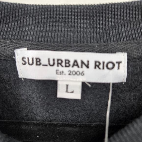 Sub Urban Riot Black Heavyweight Pullover Crew Sweatshirt NWT Size Large - Picture 2 of 5